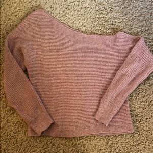 Off the shoulder knit sweater